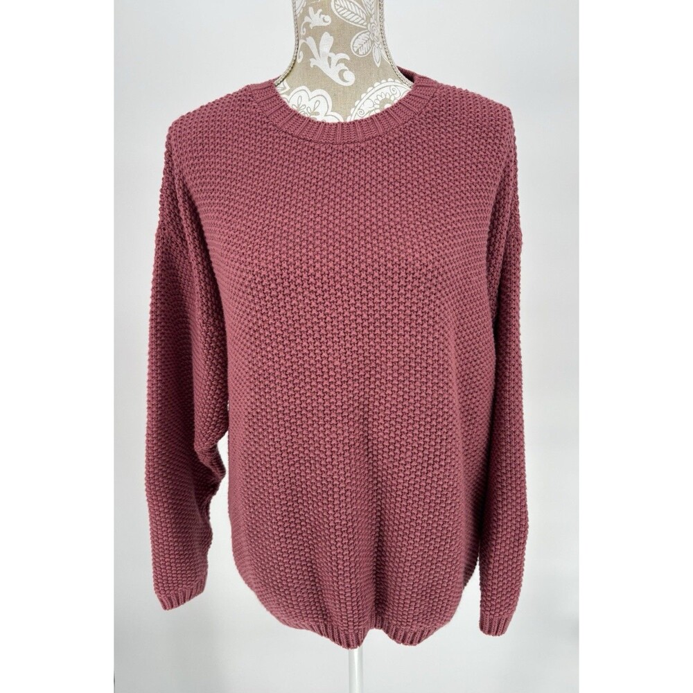 Vtg  90’s Huntington Ridge Acrylic Navy Knit Sweater Size 22 Women’s XXL Mauve